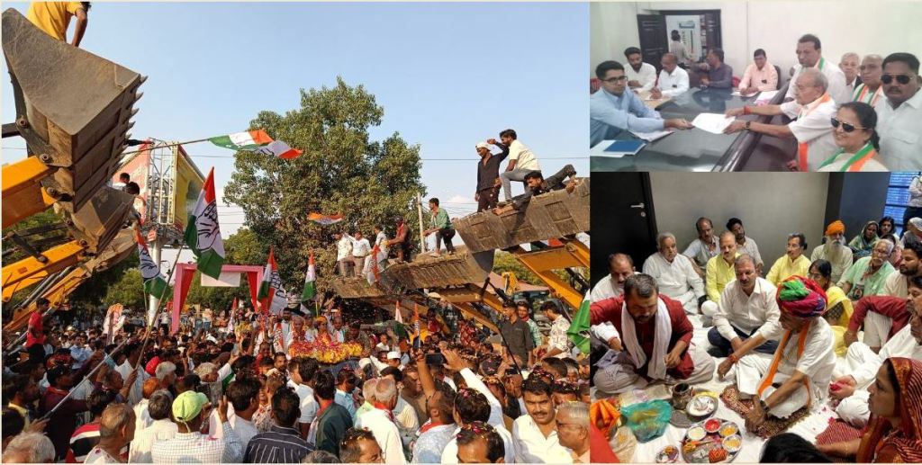 Bundi: Crowd gathered at the nomination rally of Congress candidate Harimohan Sharma, grand welcome at every step.
