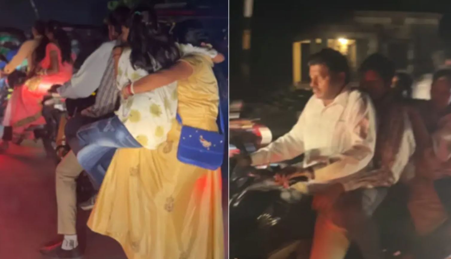 Daughter sitting with mother on bike like this, see viral video