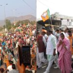 In Lakheri town, Congress's CL Premi Bairava held a rally and BJP's Chandrakanta Meghwal showed strength by holding a road show.