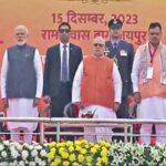 Bhajanlal Sharma took oath as the 14th Chief Minister of Rajasthan, Modi and Gehlot were present along with them.
