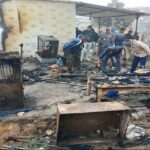 Police post became a ball of fire, two constables ran out and saved their lives.