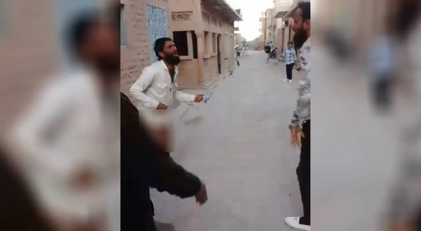 The young man was first kicked and beaten with shoes, then stripped naked and paraded around. Why did people punish him?