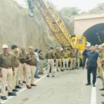 Police and administrative officials rushed to the news of a horrific accident near Bundi Tunnel, organized a mock drill.