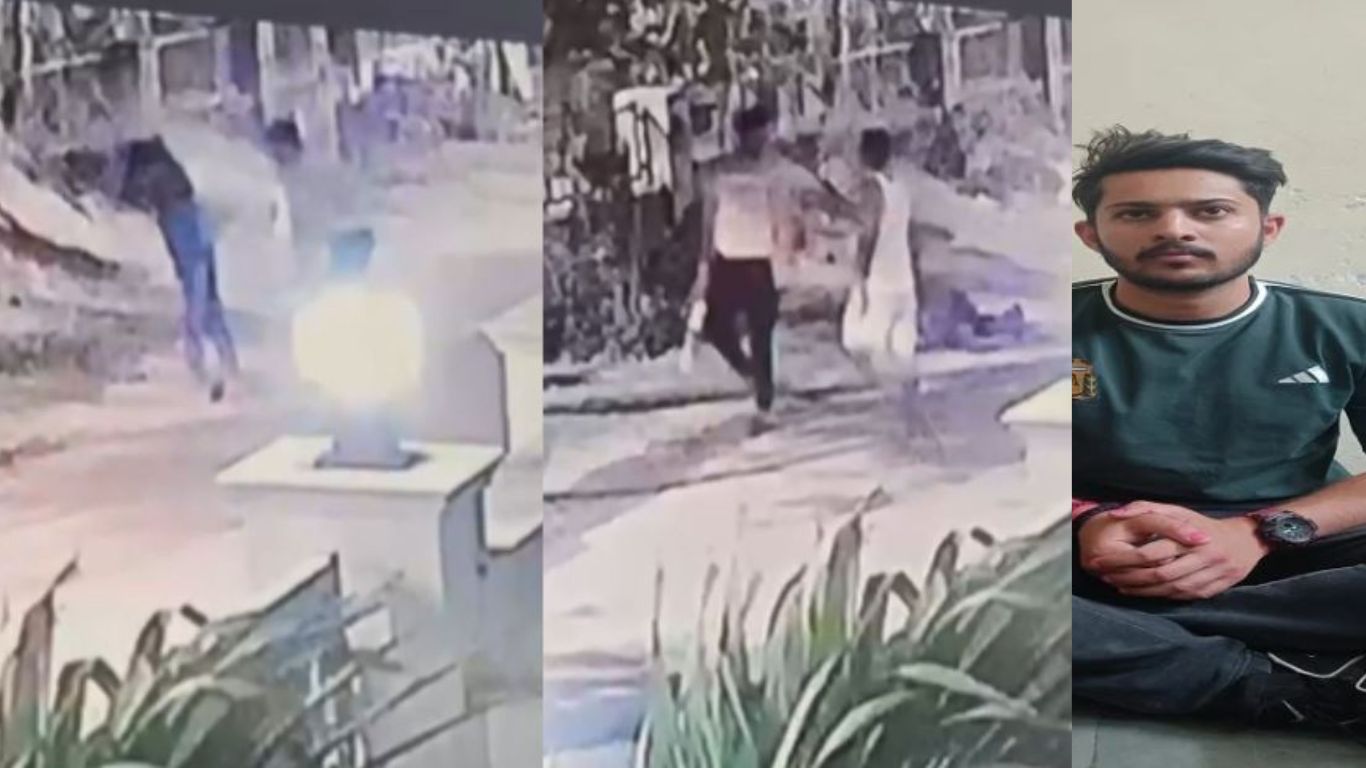 The son of an inspector posted in CMO murdered a young man with a cricket bat, a heart-wrenching video surfaced.