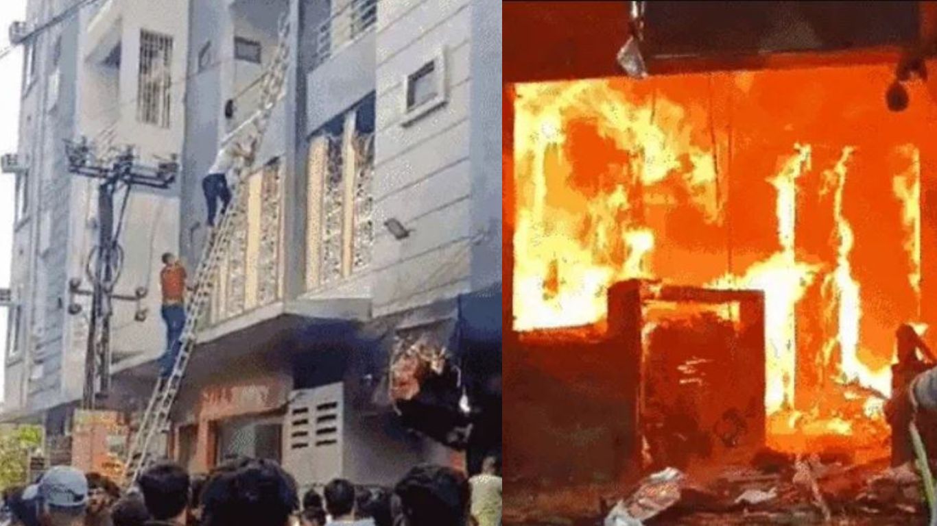 Fire broke out due to short circuit in a hostel in Kota, 7 students burnt, 70 students evacuated safely.