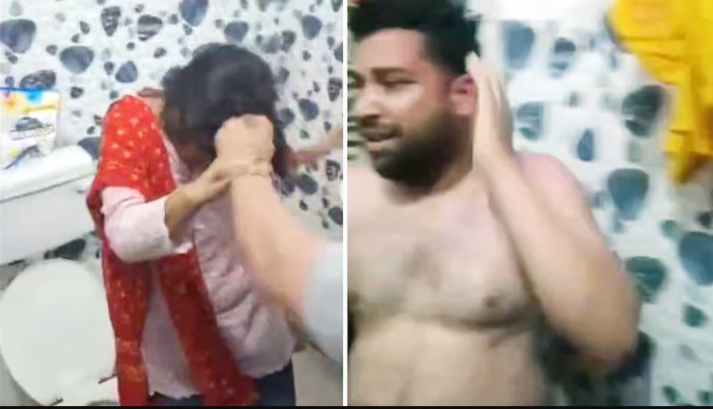 Husband caught doctor wife having fun with two lovers in hotel, beat her badly, video goes viral