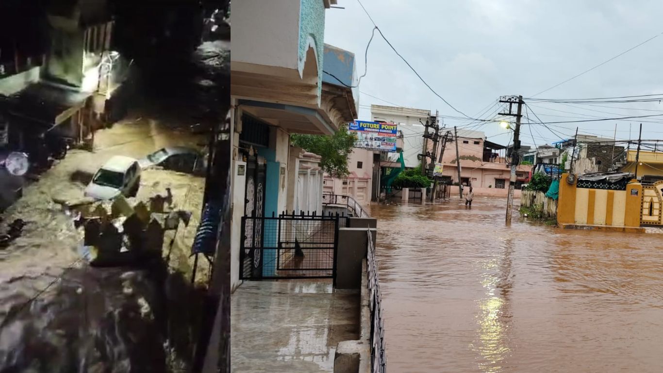 Many settlements submerged due to rain, holiday in schools, death of a child drowned in water, two kutcha houses collapsed