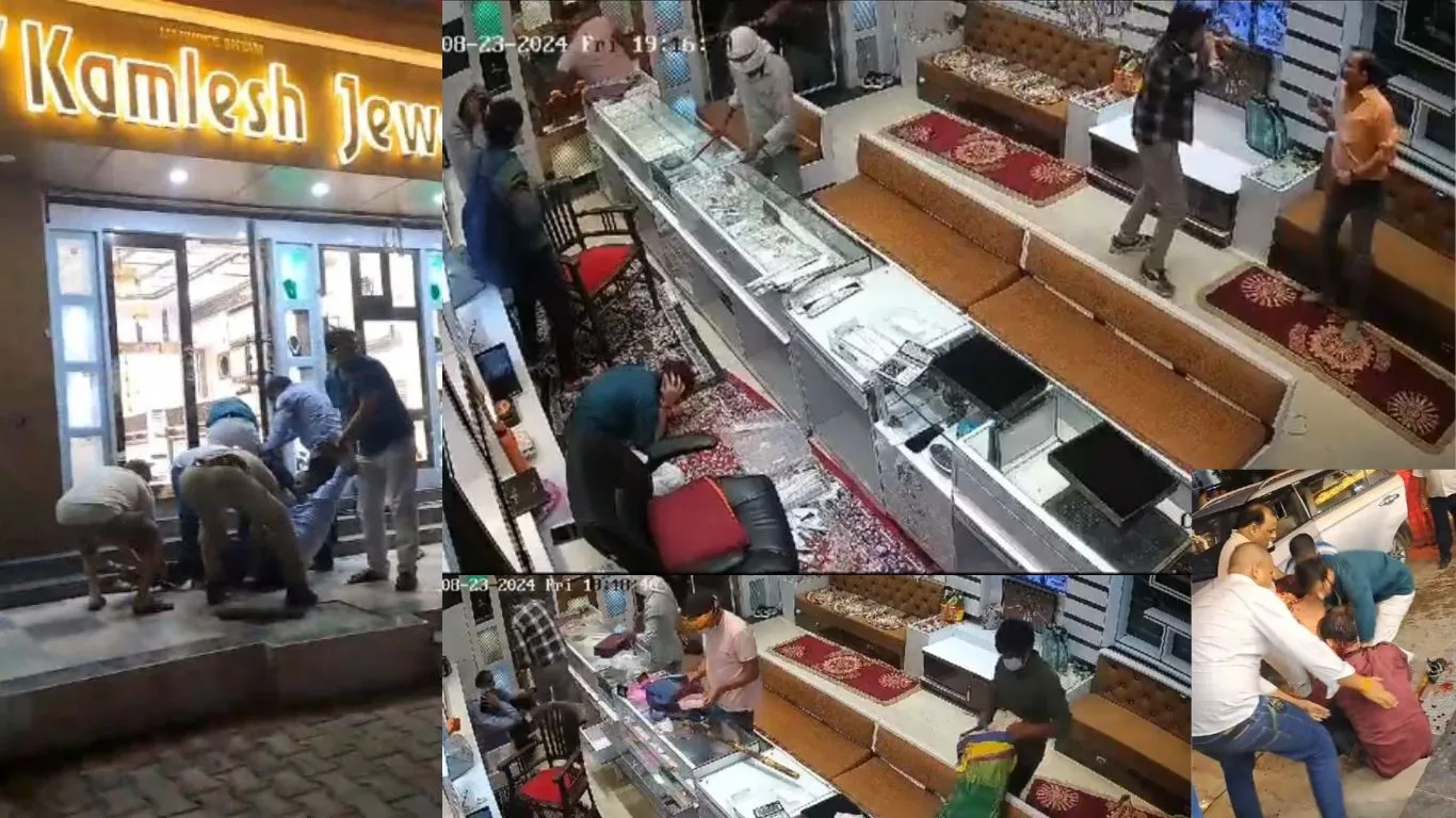 Robbery in jewelery showroom, jeweler died after clashing with miscreants, three including brother and son injured - Video