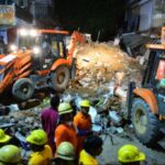 A two-storey building under construction collapsed in Jawahar Nagar, Jaipur, many vehicles buried under the debris, no casualties.