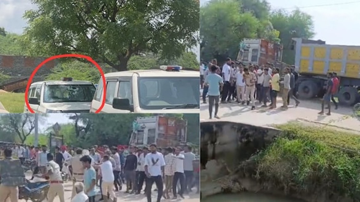 Ruckus among villagers after collision with SHO's car, stone pelting at DSP's car and police station