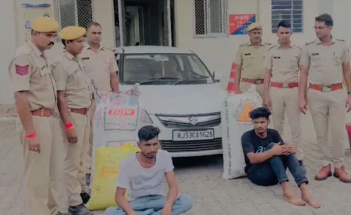 Smugglers ran car to escape from police in Kota, woman died, 2 including 44 kg Doda caught