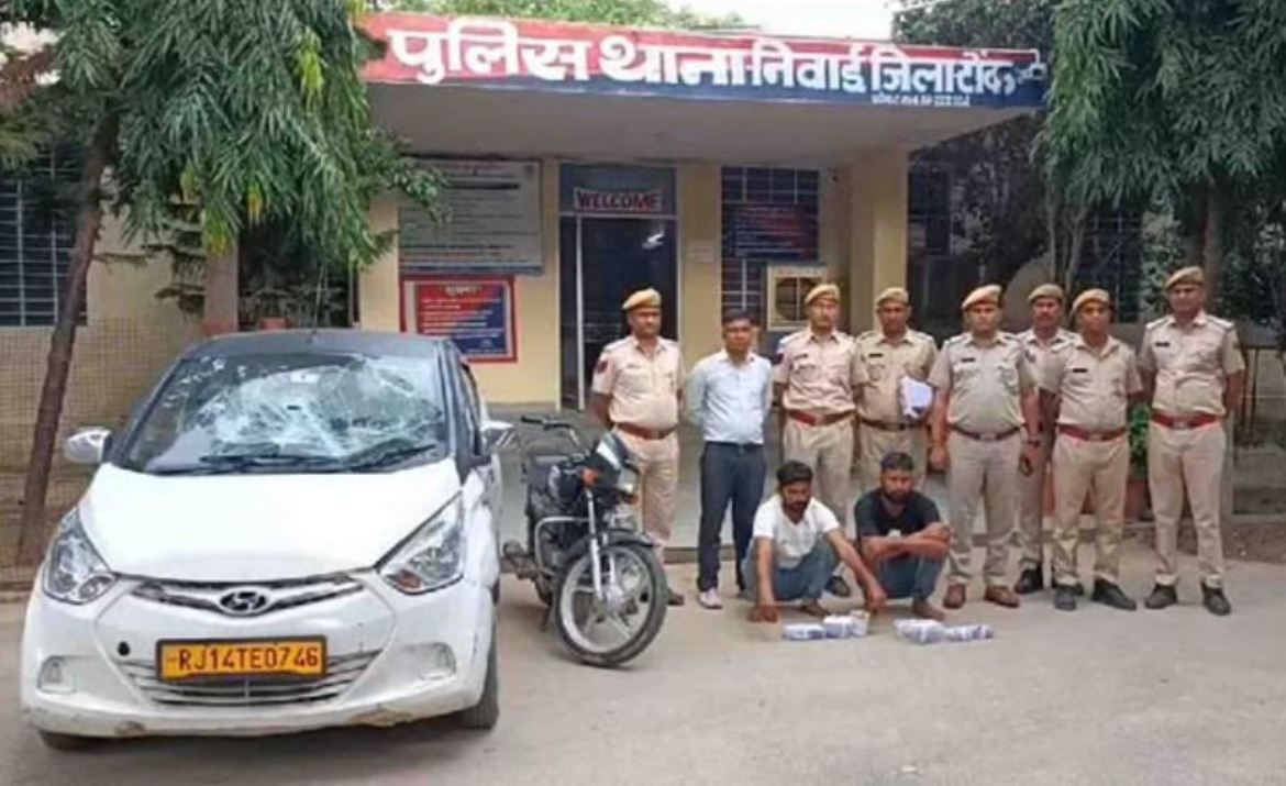 Niwai Police arrested two accused with illegal weapons, pistol, magazine, cartridges and vehicle seized.