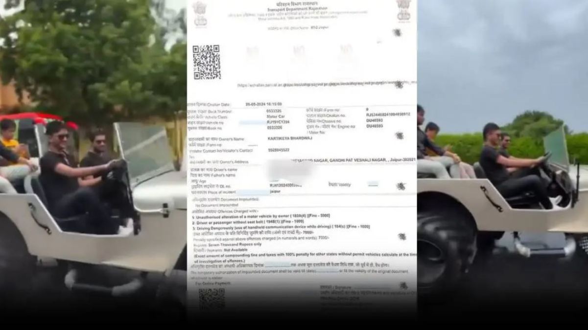 Deputy CM's son issued challan, video of him driving without seat belt and making a reel went viral
