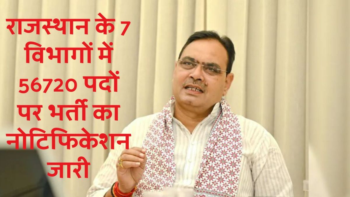 Recruitment notification issued for 56720 posts in 7 departments of Rajasthan