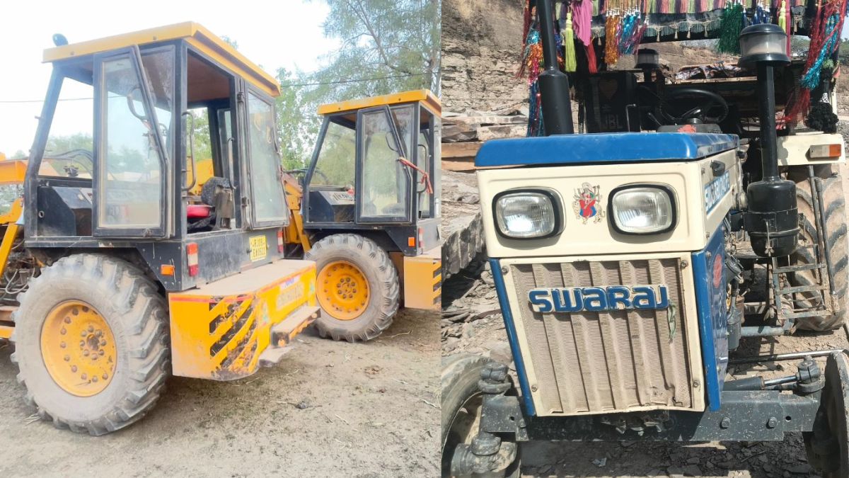 Major action taken against illegal mining in Dabi, two loaders and a compressor seized, fine of 15 lakh imposed